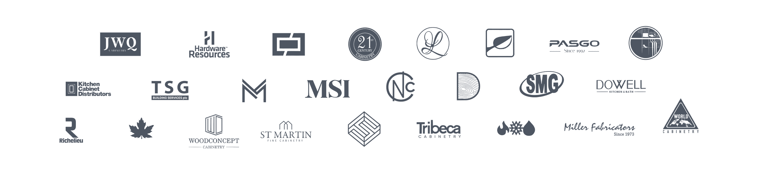 Kitchen cabinet supplier brand logos